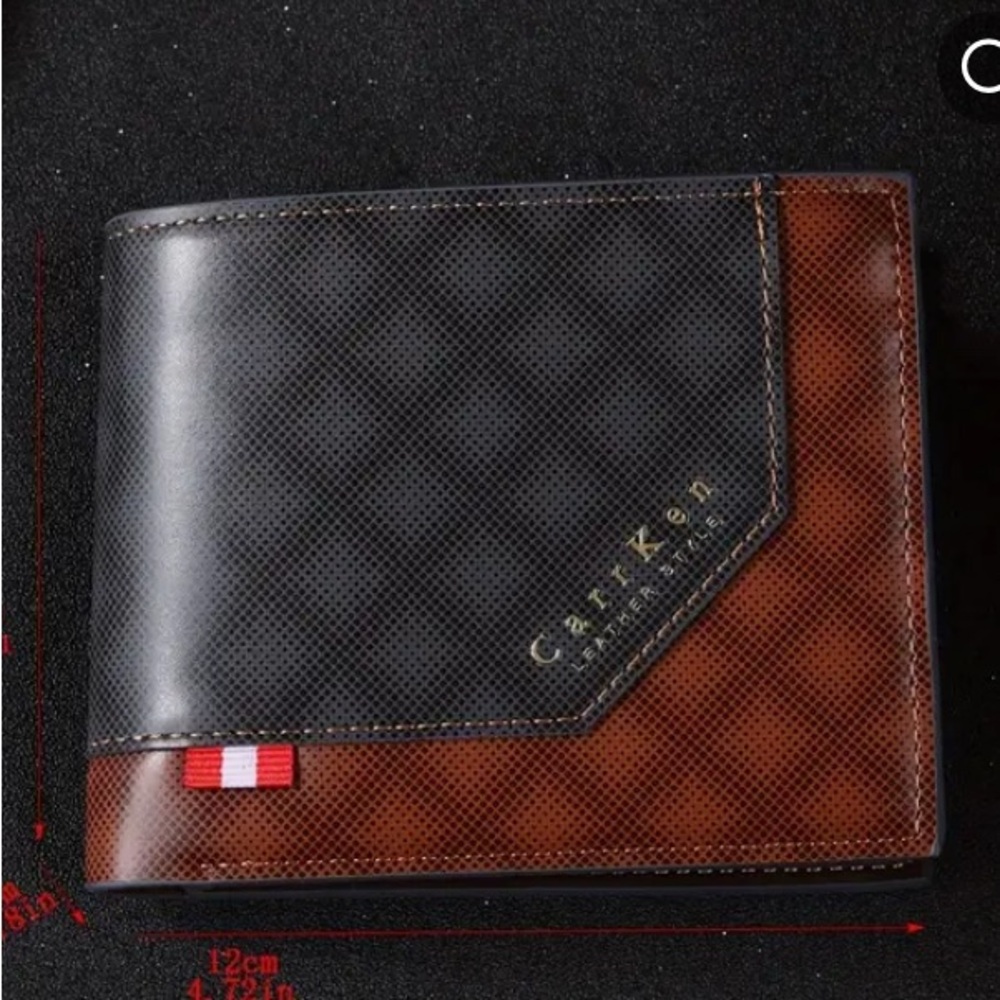 Men's Black and Brown Wallet
